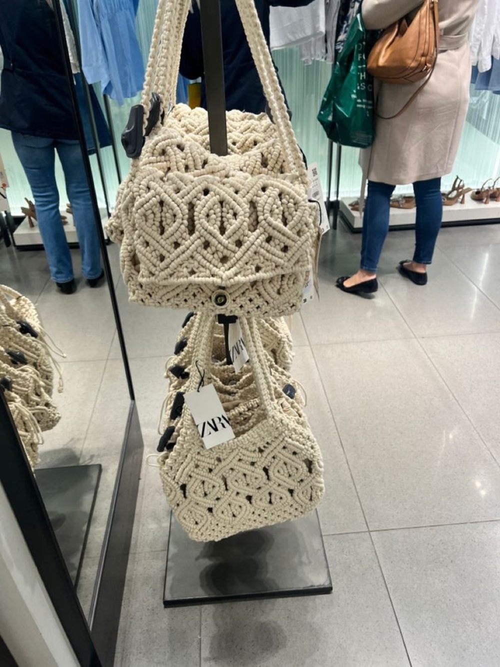 NWT Zara Cream Macramé Shoulder purse - Picture 4 of 7